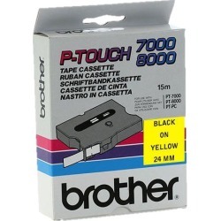 Brother P-touch TX-651 (24mm x 15m) Black On Yellow Labelling Tape