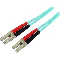 StarTech.com Aqua OM4 Duplex Multimode Fiber Optic Cable - 100 Gb - 50/125 - LSZH - LC/LC - (2m)
