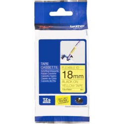 Brother P-touch TZ-FX641 (18mm x 8m) Black On Yellow Labelling Tape