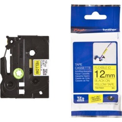 Brother P-touch TZe-FX631 (12mm x 8m) Black On Yellow Labelling Tape