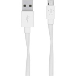 Belkin (1.2m) Flat Micro-USB to USB-A Cable (White)