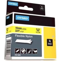 Newell (19mm) Flexible Nylon Tape (Black on Yellow) for Dymo Rhino Label Printers