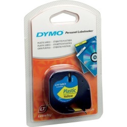 Newell LetraTAG (12mm) Plastic Tape (Black on Yellow)