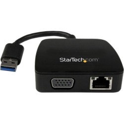 StarTech.com Universal USB 3.0 Laptop Mini Docking Station with VGA, GbE - USB 3.0 Gigabit Ethernet Adaptor NIC with VGA