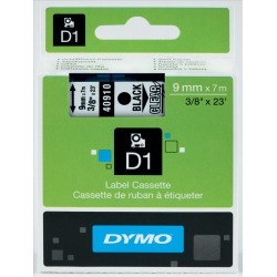 Dymo 9mm D1 Standard Tape (Black on Transparent)