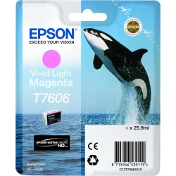 Epson T7606 (25.9ml) Vivid Light Magenta Ink Cartridge for SureColor SC-P600 Printers