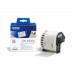 Brother DK Labels DK-44205 (62mm x 30.48m) Continuous Removable Paper Tape (Black On White) 1 Roll