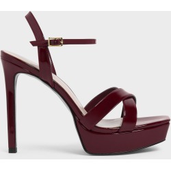 Criss Cross Ankle Strap Patent Platform Heels