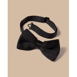 Silk Knitted Bow Tie - Black found on MODAPINS