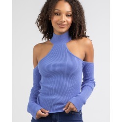 Style State Women's Work It Out Knit Top in Blue Size Small/Medium