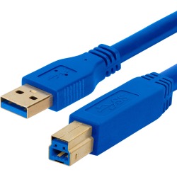 USB 3.0 A Male to B Male cable gold-plated - 1.5 Feet