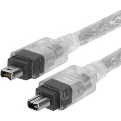 IEEE-1394 FireWire/iLink DV 4 Pin Male To Male Cable - 6 Feet Clear
