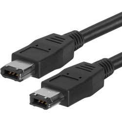 IEEE-1394 FireWire/iLink 6 Pin Male to Male DV Cable - 10 Feet Black