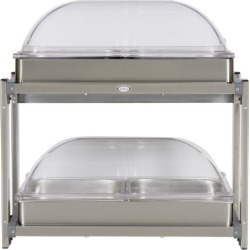 Multi Level Buffet Server With Clear Rolltop Lids
