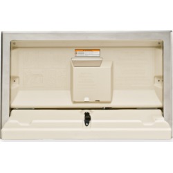 S/S Flange Horizontal Mount Baby Changing Station - Cream