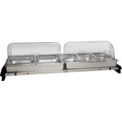 Grand Buffet Server with Clear Rolltop Lids