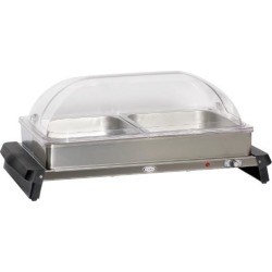 Double Buffet Server with Clear Rolltop Lids