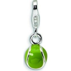Amore LaVita� Sterling Silver 3-D Enameled Tennis Ball w/Lobster Clasp Bracelet Charm