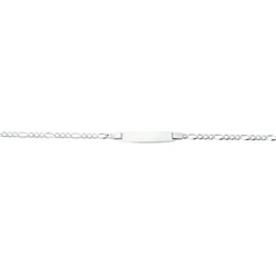 14 kt White Gold Shiny Classic Figaro ID Bracelet
