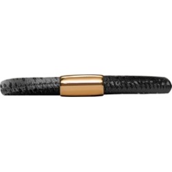 Endless Jewelry - Jennifer Lopez Collection Black Reptile, 18cm/7.0inch Single Leather Bracelet Gold Finish