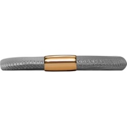 Endless Jewelry Grey Leather 19cm/7.5inch Single Leather Bracelet Gold-Tone Finish