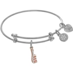 Brass With Pink Hair Brush With CZ On Angelica Collection Twe En Bangle