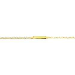 14 kt Yellow Gold Shiny Classic Figaro ID Bracelet