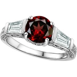 Star K� Round 7mm Genuine Garnet Ring