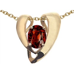 Tommaso Design� Oval 9x7mm Genuine Garnet Pendant Necklace Enhancer