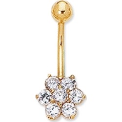 CZ Flower Belly Ring
