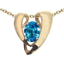Tommaso Design� Oval 9x7mm Genuine Blue Topaz Pendant Necklace Enhancer