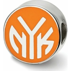 LogoArt Sterling Silver New York Knicks Knicks In Basketball Enameled Logo Bead Charm