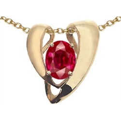 Tommaso Design� Created Ruby Oval 9x7mm Pendant Necklace Enhancer