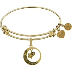 Brass With Yellow Love You To The Moon and Back Charm For Angelica Collection Bangle