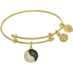 Brass With Yellow Yin Yang Charm On YellowAngelica Tween Bangle