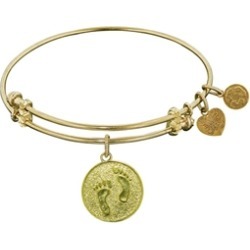 Angelica Collection Non-antique Yellow Stipple Finish Brass "barefoot In The Sand" Expandable Bangle