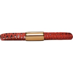 Endless Jewelry - Jennifer Lopez Collection Red Reptile, 18cm/7.0inch Single Leather Bracelet Gold Finish