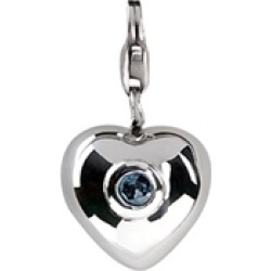 SilveRado� Verado Sterling Silver Heart Simulated Sapphire September Click-on Bead / Charm