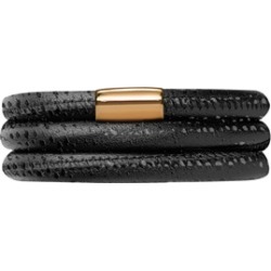 Endless Jewelry - Jennifer Lopez Collection Black Reptile, 57cm/7.5inch Triple Leather Bracelet Gold Finish