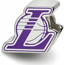 LogoArt Sterling Silver Los Angeles Lakers L On Basketball Enameled Logo Bead Charm