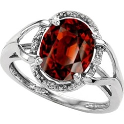 Tommaso Design� Oval 10x8mm Genuine Garnet Ring