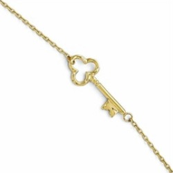 Finejewelers 14k Polished Key Anklet W/1in Ext