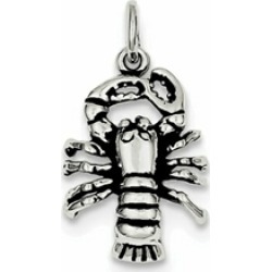 Sterling Silver Antiqued Lobster Charm