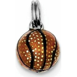 Sterling Silver 3D Enamel Basketball Charm