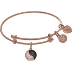 Brass With Pink Yin Yang Charm On Pink Angelica Collection Tween Bangle