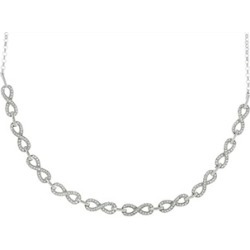 Sterling Silver Infinity Shiny Rolo Link Ladies Necklace