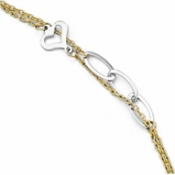 Finejewelers 14k Two-tone Polished Double Strand Anklet W/1in Ext