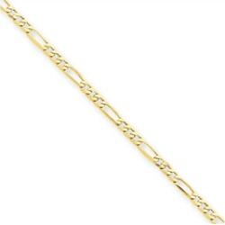 10 Inch 14k Polished Figaro Link Anklet