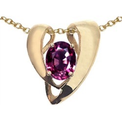 Tommaso Design� Oval 9x7mm Genuine Pink Tourmaline Pendant Necklace Enhancer