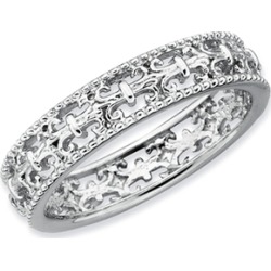 Stackable Expressions Sterling Silver Polished Fleur De Lis Stackable Ring